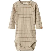 Lil´ Atelier Rompertje/body 'Kail' donkerbeige / bruin