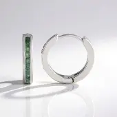 Cavill - 925 Sterling Zilveren Oorknopjes - 22 Briljant Geslepen Alexandrieten 0,508 ct - Elegante Kleurveranderende Oorbellen 15 mm