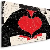 Karo-art Schilderij - Handen in een Hartje, Liefde, Premium Print