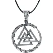 EtNox hard and heavy Halsketting - Valknut - zilverkleurig - Maat Standard