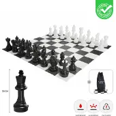 Ubergames XL buiten Schaakspel - Koning 30 cm - Gedetailleerde stukken - UV bestendig kunststof - Met handige opbergtas