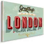 Karo-art Schilderij - Groeten uit Londen, Greetings from London, Premium Print
