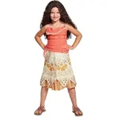 Disguise DISNEY - MOANA, Kostuum Jurk Moana/Vaiana Deluxe, Maat S (5 - 6 jaar), Meisjes