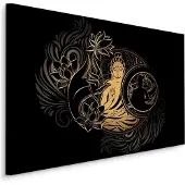 Karo-art Schilderij - Boeddha Beeld, Premium Print, 5 maten