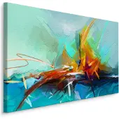 Karo-art Schilderij - Abstracte Zeilboot (print op canvas) Premium Print