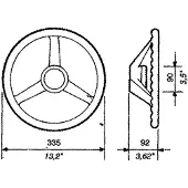 Ultraflex V32 Rudder Zilver 335 mm