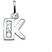 Trendjuwelier huiscollectie Bedels Letter K Zirkonia Rij Zilver