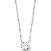 The Jewelry Collection Zilver Gerhodineerde Collier hartjes 1 1334371