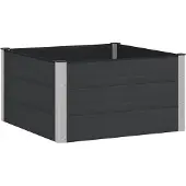 vidaXL Verhoogde plantenbak Zwart 100 x 100 x 54 cm WPC en Aluminium