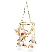 Phoenix Dromenvanger Hennep Rond Bruin / Gebroken wit ±46x16cm - Native Dreamcatcher