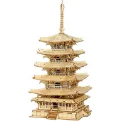 Robotime 3D Puzzels Houten Bouwpakket Volwassenen Te Bouwen Diy Vijf Verdiepingen Pagode Modelkits, Creatieve Modelbouw Beste Cadeau Voor Tieners