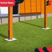 Domax Kotarbau - Set van 6 Stalen Paalvoeten - Zwart - 90x600mm - Weerbestendig