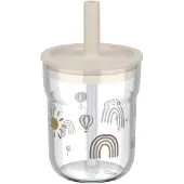 Mepal Mio Kinderbeker met rietje - 250 ml - Makkelijk vast te houden - Kinderservies - Sunshine & Rainbow