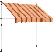 vidaXL Handmatig uitschuifbare luifel Lichtgrijs 400 cm