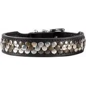 Hunter halsband voor hond arizona zwart nappaleer zwart onderlegd 24-28,5 cm