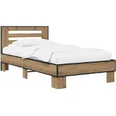 vidaXL Bedframe met Hoofdbord Artisanaal eiken 80 x 200 cm