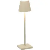 Zafferano Poldina micro acculamp IP65 zand micro, dimbaar, crème / amber, Aluminium, Modern