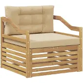 vidaXL Buitensofa Wit en Beige