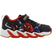Spider-man Spiderman - Schoenen voor jongens met lichtjes - Spiderman en Miles Morales Sneakers voor kinderen met klittenband - Lichtgevende kindersneaker - Maat 28 - Zwart