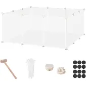PawHut Paws Box doe-het-zelf puppy-box kleine huisdieren loopbox 12 panelen wit