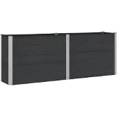 vidaXL Verhoogde plantenbak Zwart 250 x 50 x 91 cm WPC en Aluminium