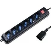 Techly IUPS-PCP-6V verlengkabel, 1,5 meter, 6 stopcontacten, zwart
