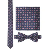 Babista Set met stropdas, vlinderdas en pochet donkerblauw, Motief