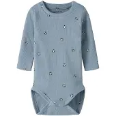 Name it Body l/ä - Rib - NbmHaball - Ashley Blue m. Fußbälle - - 62 - Body L/Ä