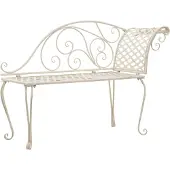 vidaXL Chaise longue 128 cm metaal antiekwit