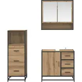vidaXL Badkamermeubel Set 3 st Artisan Eiken 65 x 33 x 60 cm
