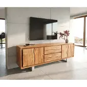 DELIFE TV-meubel Live-Edge 200 cm acacia natuur 4 deuren 2 laden