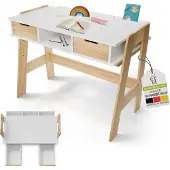 Juskys Kinderbureau Fietje - In Hoogte Verstelbaar - Wit