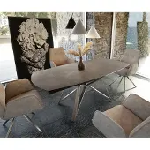DELIFE Eettafel Carlow 130/200x90 cm keramisch bruin roestvrij staal uitschuifbaar