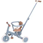 Little Dutch - 4 in 1 Driewieler Met Duwstang - Safari Dreams Blue