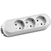 Bachmann SMART stekkerdoos, 3x CEE7/3, wit, zonder toevoerkabel