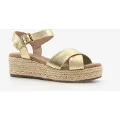 Blue Box dames espadrilles met sleehak goud maat 36