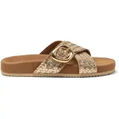 Lazamani Slippers Dames Goud Leer Maat 42