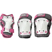 Roces Skate Beschermset voor Kinderen - Knie Elleboog Polsbeschermers - Wit/Roze - Maat S