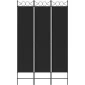 vidaXL Kamerscherm met 3 panelen 120x200 cm stof zwart