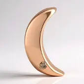 Cavill - Zilveren Hanger - 925 Sterling Zilver Rosé Verguld - I1 Argyle-Rose de France Diamant 0,027 ct - Halve Maan Luxe Dameshanger 15x8 mm