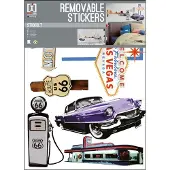 Imagicom muursticker Route 66 vinyl 50 x 70 cm paars