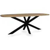 Lizzely Garden & Living Eettafel Deens ovaal 210cm lichtbruin Hero ovale eettafel