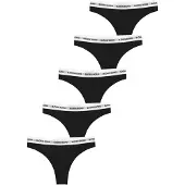 Björn Borg Logo Thongs 5-pack Zwart | Maat: XXL