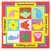 Merkloos - Vouwkartons vierkant 16x16cm 105gram assorti | 10 stuks