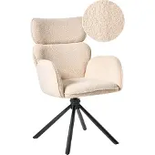 Beliani ALENE - Eetkamerstoel - Lichtbeige - Bouclé