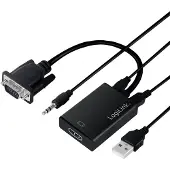 Logilink CV0060 HDMI Adapter [1x VGA-stekker - 1x HDMI-bus] Zwart 45.00 cm