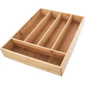 Excellent houseware Bestekbak Bamboe 35x26x5 cm