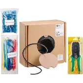 Goobay 55440 CAT 6 buitenkabelset, U/UTP, zwart, 100 m - koper, AWG 24/1 (massief), PE