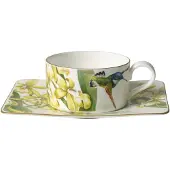 Villeroy & Boch Amazonia Theekopje Met Schotel - Theekopjes Beenderporselein Green - 79181-79182