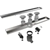 Easy drain Easydrain Tegeldrain tegel afv.goot 9,8x100cm.m/sifon(tgl.roosterd.12mm Rvs